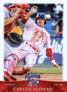 2014 Grandstand Reading Fightin Phils #1 Carlos Alonso Front