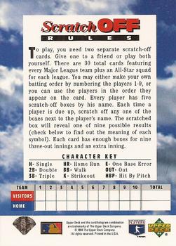 1994 Upper Deck Fun Pack - Scratch Off #NNO St. Louis Cardinals Back