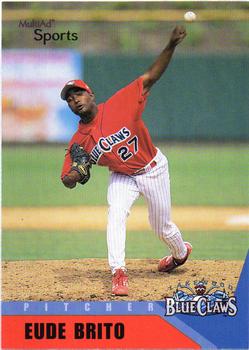 2002 MultiAd Lakewood BlueClaws #3 Eude Brito Front