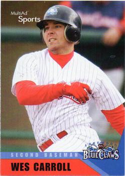 2002 MultiAd Lakewood BlueClaws #6 Wes Carroll Front