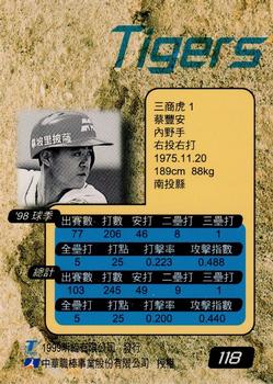 1998 CPBL T-Point Traditional Card Series #118 Feng-An Tsai Back