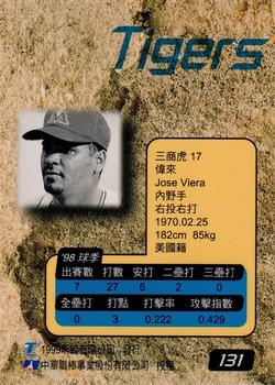 1998 CPBL T-Point Traditional Card Series #131 Jose Viera Back