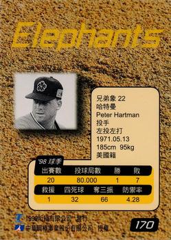 1998 CPBL T-Point Traditional Card Series #170 Peter Hartmann Back