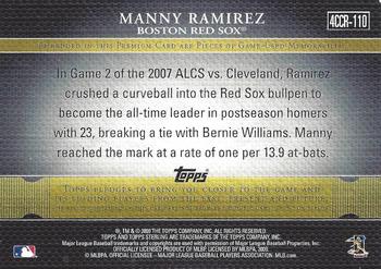 2009 Topps Sterling - Career Chronicles Relics Quad #4CCR-110 Manny Ramirez Back