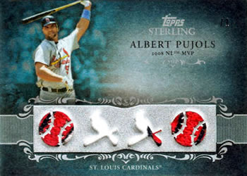 2009 Topps Sterling - Career Chronicles Relics Quad #4CCR-47 Albert Pujols Front