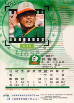 1999 CPBL #045 Chao-Huang Lin Back