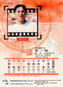 1999 CPBL #071 Yi-Feng Kuo Back