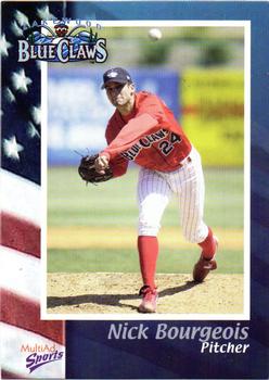 2003 MultiAd Lakewood BlueClaws #3 Nick Bourgeois Front