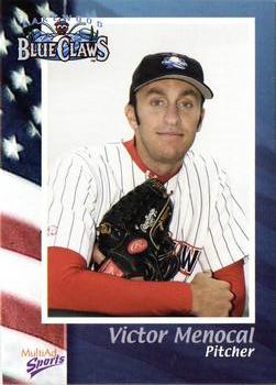 2003 MultiAd Lakewood BlueClaws #15 Victor Menocal Front