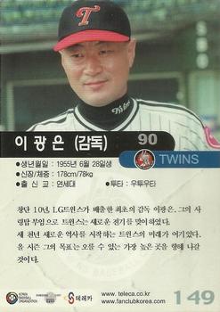 2000 Teleca #149 Kwang-Eun Lee Back