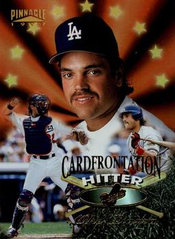 1997 Pinnacle - Cardfrontations #1 Mike Piazza / Greg Maddux Front