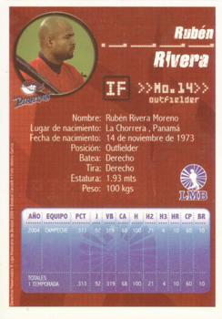 2005 Liga Mexicana de Beisbol #NNO Ruben Rivera Back