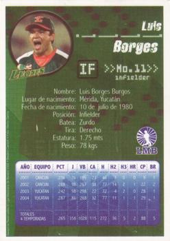 2005 Liga Mexicana de Beisbol #NNO Luis Borges Back