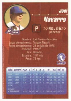 2005 Liga Mexicana de Beisbol #NNO Joel Navarro Back