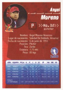 2005 Liga Mexicana de Beisbol #NNO Angel Moreno Back