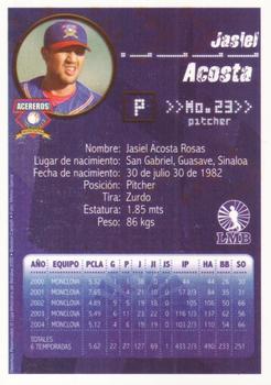 2005 Liga Mexicana de Beisbol #NNO Jasiel Acosta Back