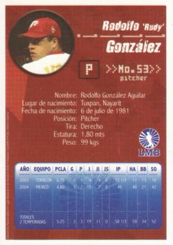 2005 Liga Mexicana de Beisbol #NNO Rodolfo Gonzalez Back