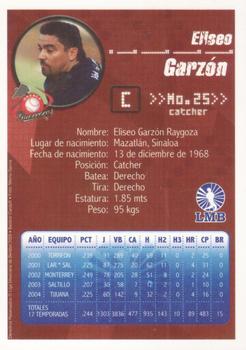 2005 Liga Mexicana de Beisbol #NNO Eliseo Garzon Back