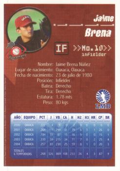 2005 Liga Mexicana de Beisbol #NNO Jaime Brena Back
