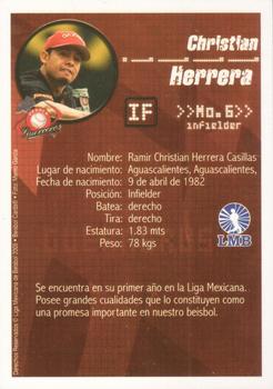 2005 Liga Mexicana de Beisbol #NNO Christian Herrera Back