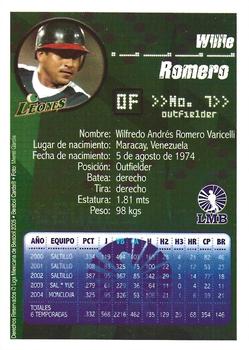 2005 Liga Mexicana de Beisbol #NNO Willie Romero Back