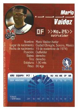2005 Liga Mexicana de Beisbol #NNO Mario Valdez Back