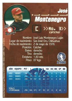 2005 Liga Mexicana de Beisbol #NNO Jose Montenegro Back
