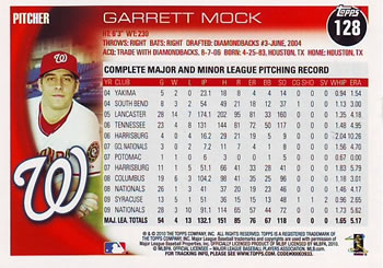 2010 Topps #128 Garrett Mock Back
