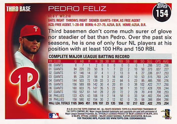 2010 Topps #154 Pedro Feliz Back