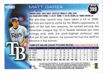 2010 Topps #399 Matt Garza Back