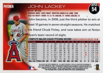 2010 Topps #54 John Lackey Back