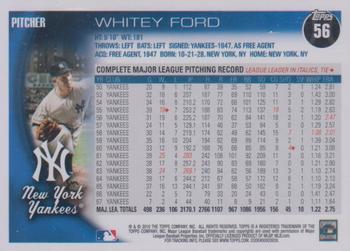 2010 Topps #56 Whitey Ford Back