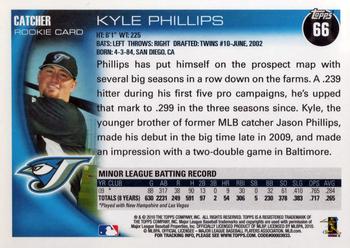 2010 Topps #66 Kyle Phillips Back