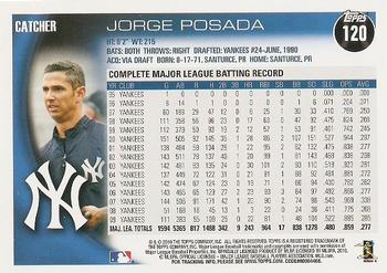 2010 Topps #120 Jorge Posada Back