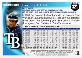 2010 Topps #321 Pat Burrell Back