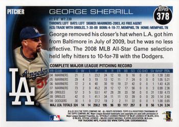 2010 Topps #378 George Sherrill Back