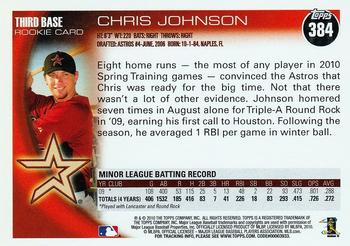 2010 Topps #384 Chris Johnson Back