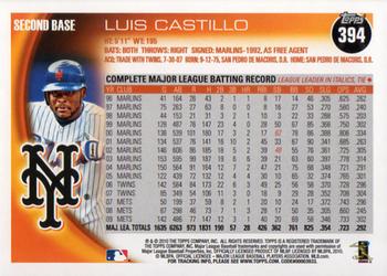 2010 Topps #394 Luis Castillo Back