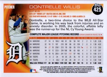 2010 Topps #425 Dontrelle Willis Back