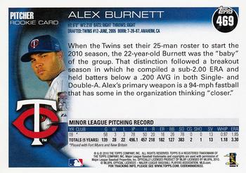 2010 Topps #469 Alex Burnett Back