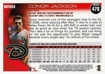 2010 Topps #478 Conor Jackson Back