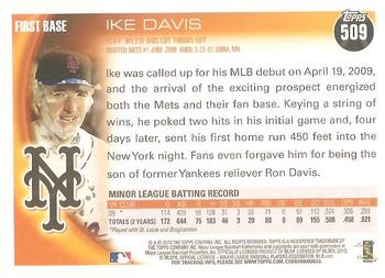 2010 Topps #509 Ike Davis Back