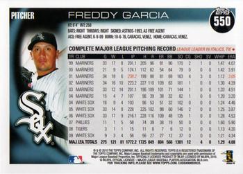 2010 Topps #550 Freddy Garcia Back