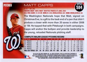 2010 Topps #584 Matt Capps Back