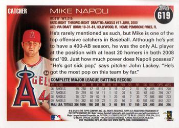 2010 Topps #619 Mike Napoli Back
