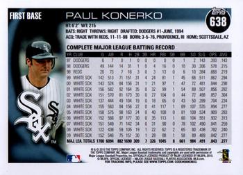 2010 Topps #638 Paul Konerko Back