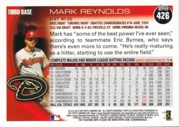 2010 Topps #426 Mark Reynolds Back