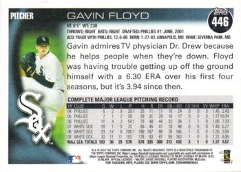 2010 Topps #446 Gavin Floyd Back