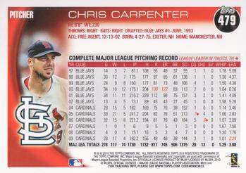 2010 Topps #479 Chris Carpenter Back