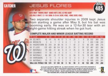2010 Topps #485 Jesus Flores Back